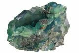 Blue-Green Fluorite on Sparkling Quartz - China #128808-1
